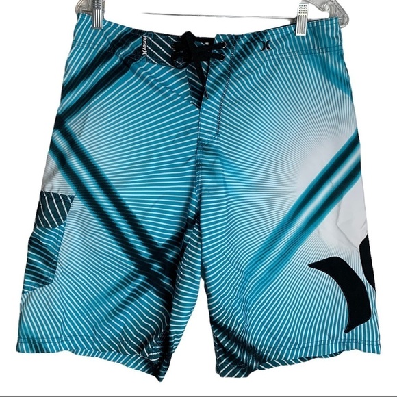 Hurley Men’s Board Shorts Black Blue  Swim - Picture 1 of 8